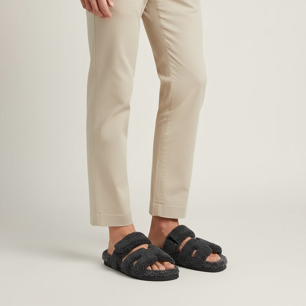 Sandały Roma – Szare Futerko / Edycja Zimowa