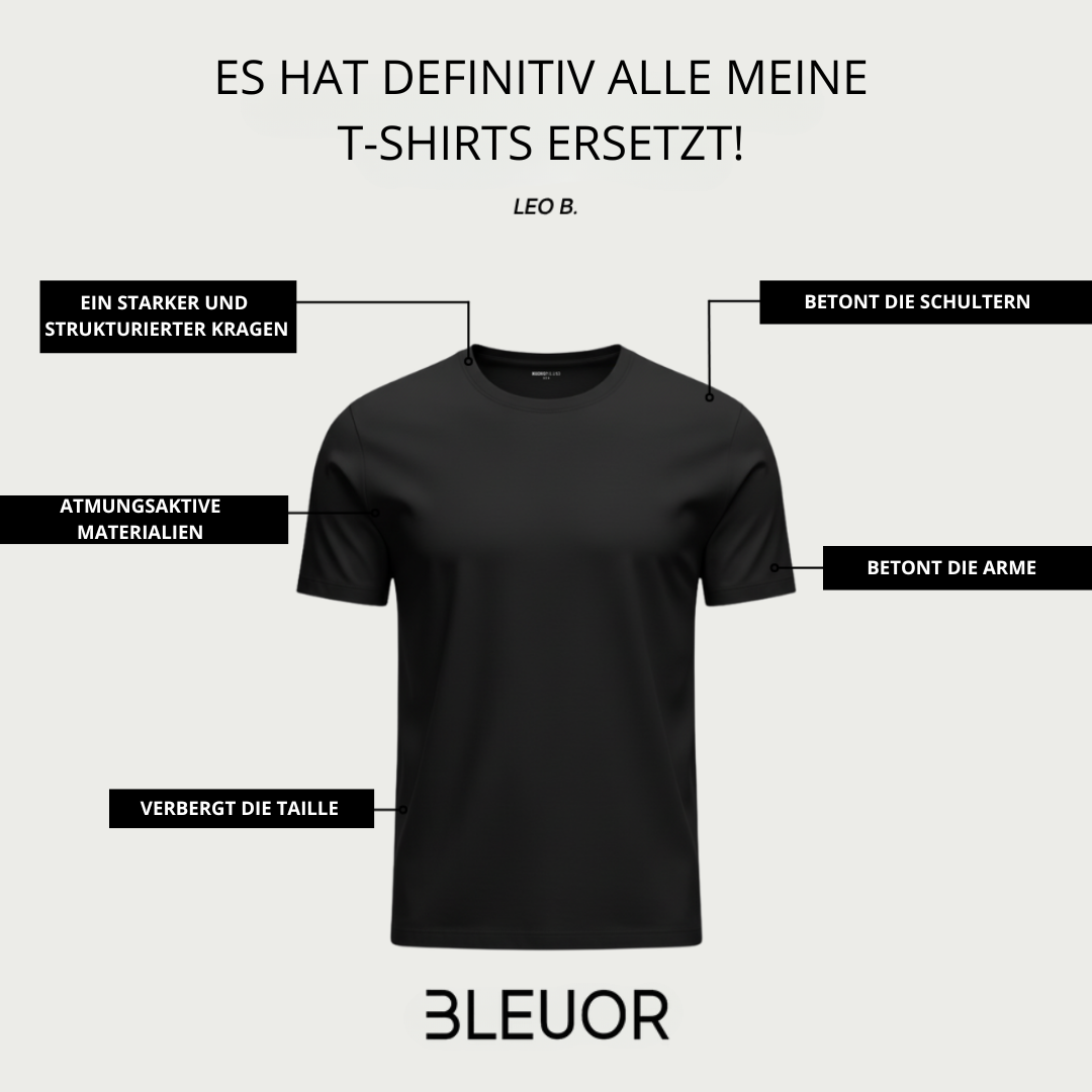T-SHIRT IDEALNY FIT TORINO – CZARNY