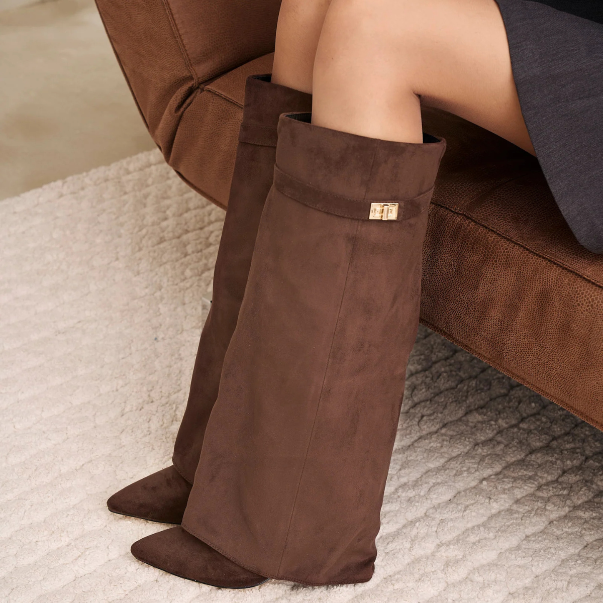 HOHE WILDLEDERSTIEFEL MODENA - BRAUN