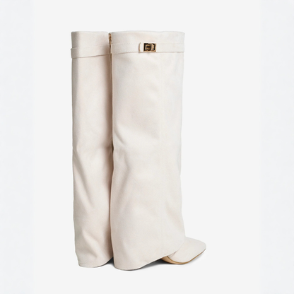 HOHE WILDLEDERSTIEFEL MODENA - CREME