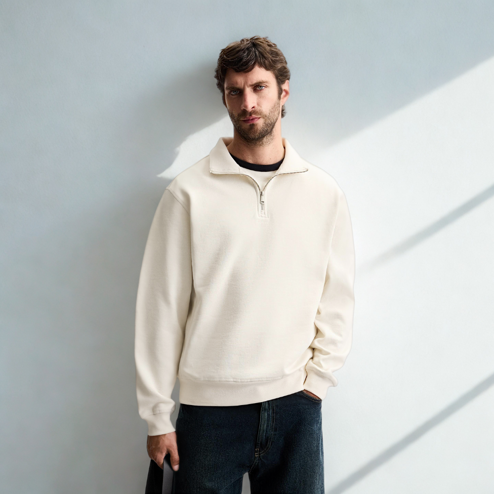 QUARTER ZIP PALERMO – WEISS
