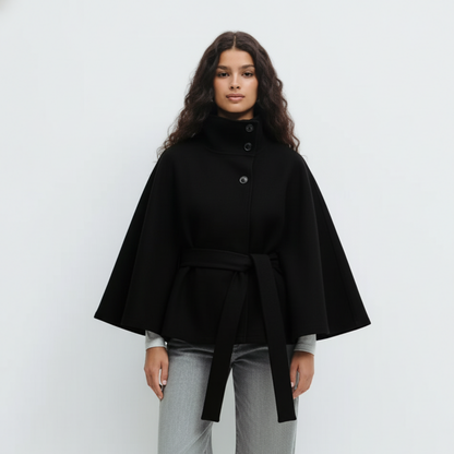 GÜRTEL CAPE COAT MESSINA – SCHWARZ