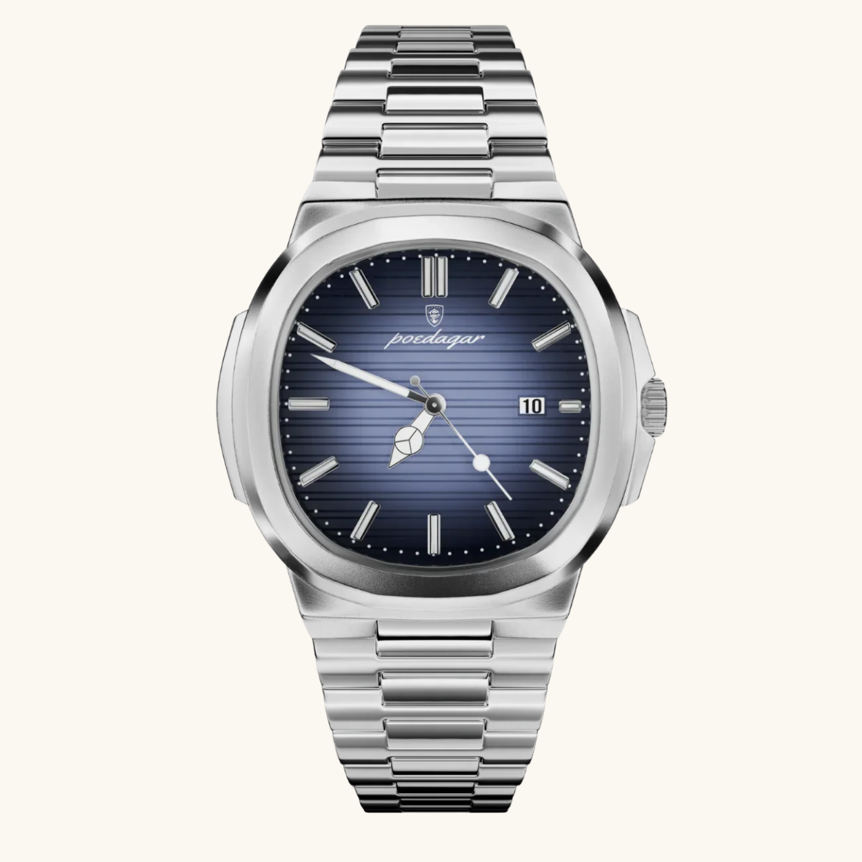 KING PARMA 41 MM – SILBER & OZEANBLAU