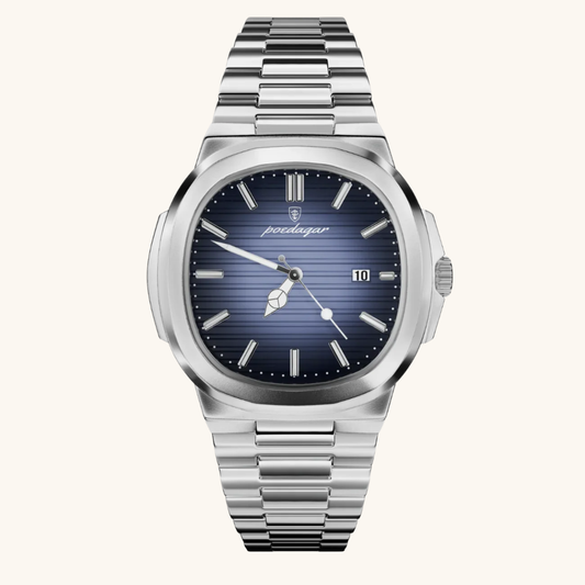 KING PARMA 41 MM – SILBER & OZEANBLAU