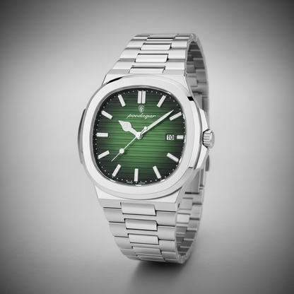 KING PARMA 41 MM – SILBER / SMARAGD