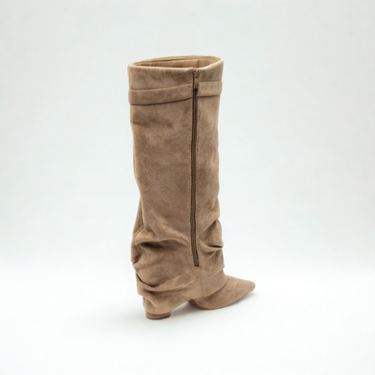 LOCKER FALLENDE WILDLEDERSTIEFEL MODENA - BEIGE