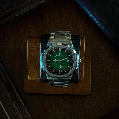 KING PARMA 41 MM – SILBER / SMARAGD