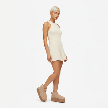 MINI PLATFORM-KNÖCHELBOOT SIENA – BEIGE
