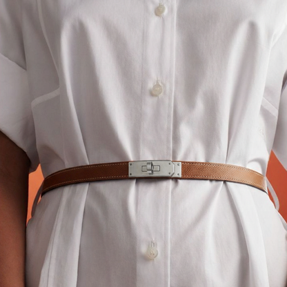 VERSTELLBARER GÜRTEL FLORENZ – BRAUN-SILBER