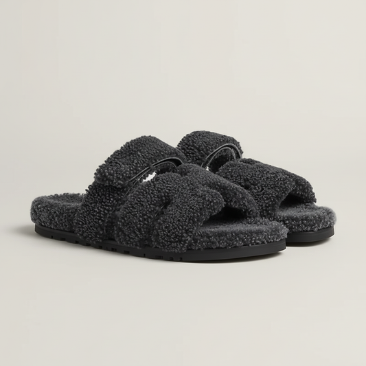 Sandalen Roma – Graues Fell / Winter Edition